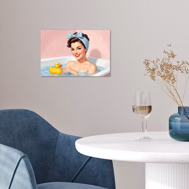 Poster - Badkamer - Eend - Blauw — 4