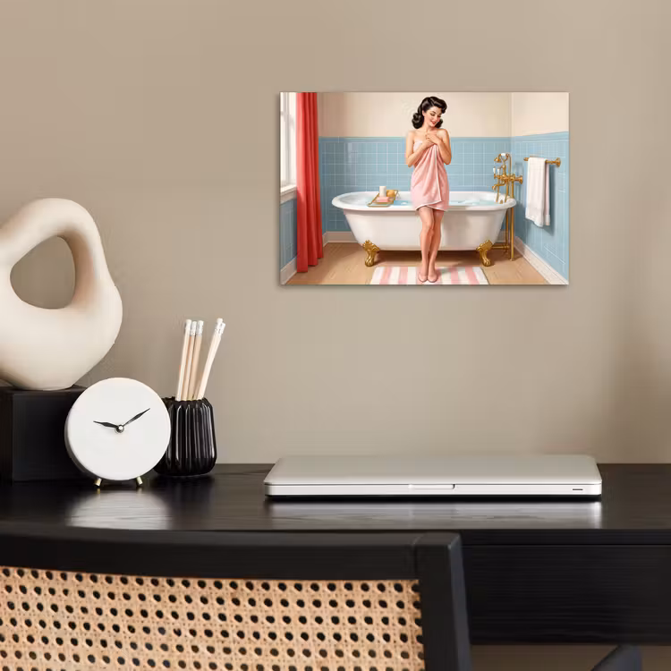 Poster - Badkamer - Vrouw - Roze — 2