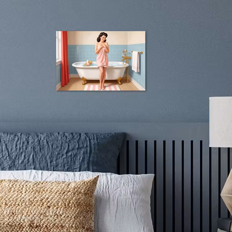 Poster - Badkamer - Vrouw - Roze — 3