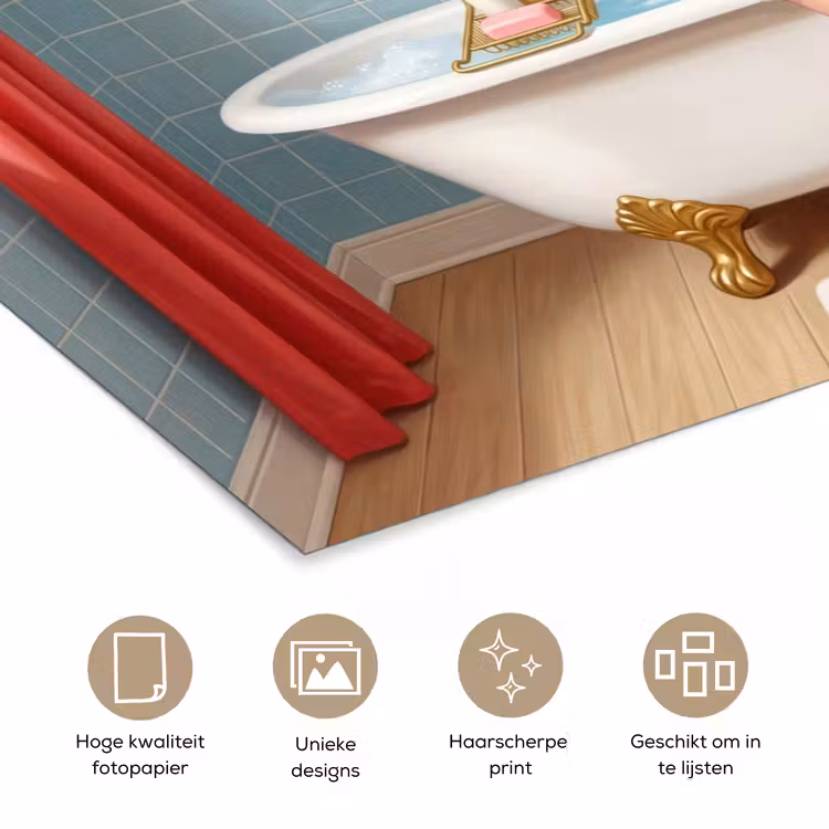 Poster - Badkamer - Vrouw - Roze — 5