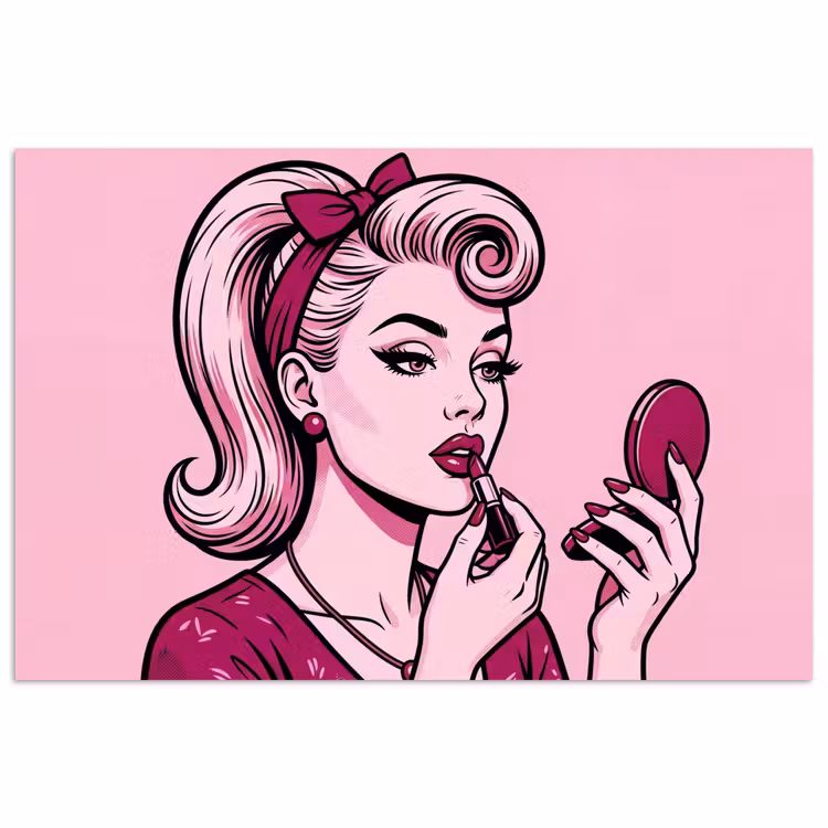 Poster - Vintage - Vrouw - Roze — 1