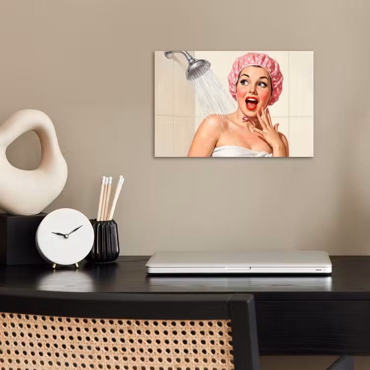 Poster - Vrouw - Douche - Roze — 2