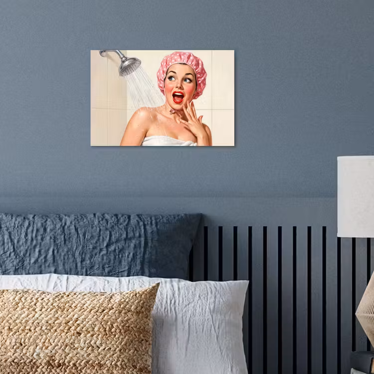 Poster - Vrouw - Douche - Roze — 3