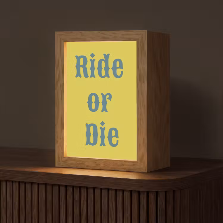 Tafellamp - Ride or die - Geel - Blauw