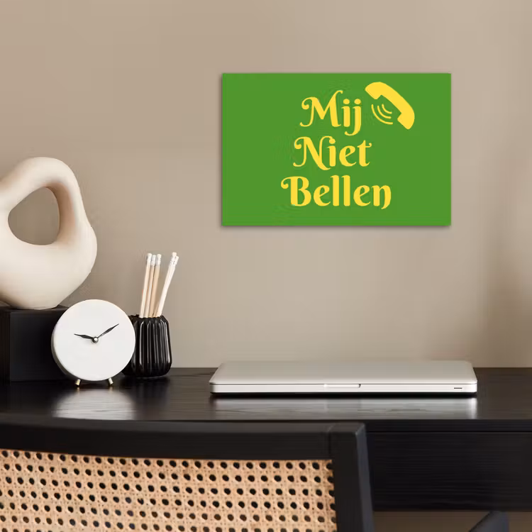 Poster - Mij niet bellen - Telefoon - Groen — 2