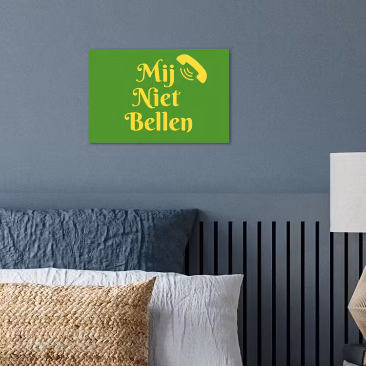 Poster - Mij niet bellen - Telefoon - Groen — 3
