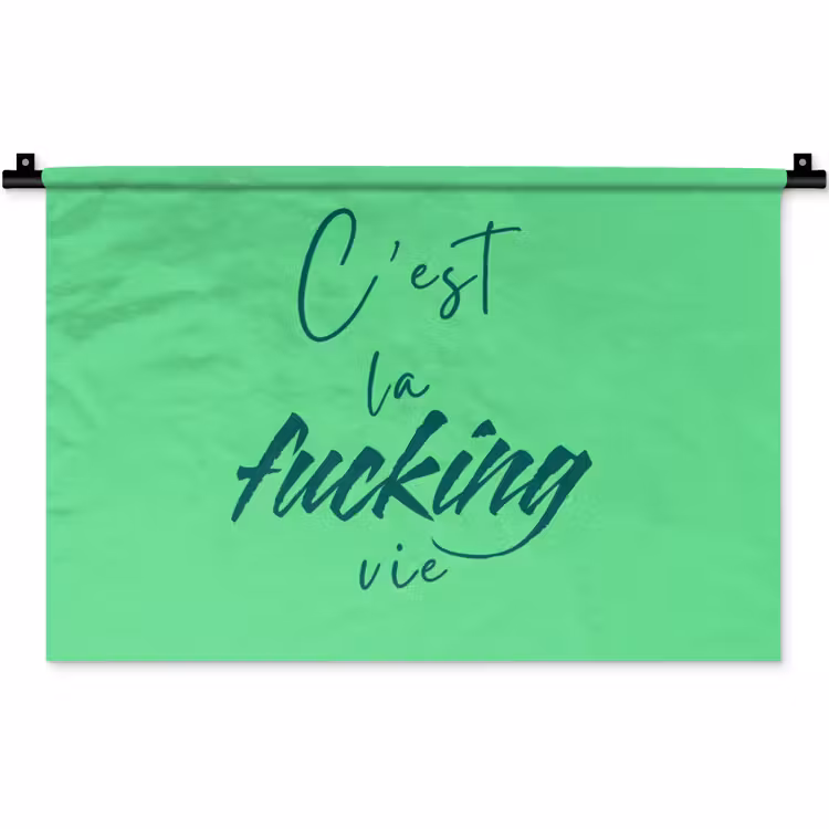 Wandkleed - C'est La Fucking Vie Lichtgroen — 1