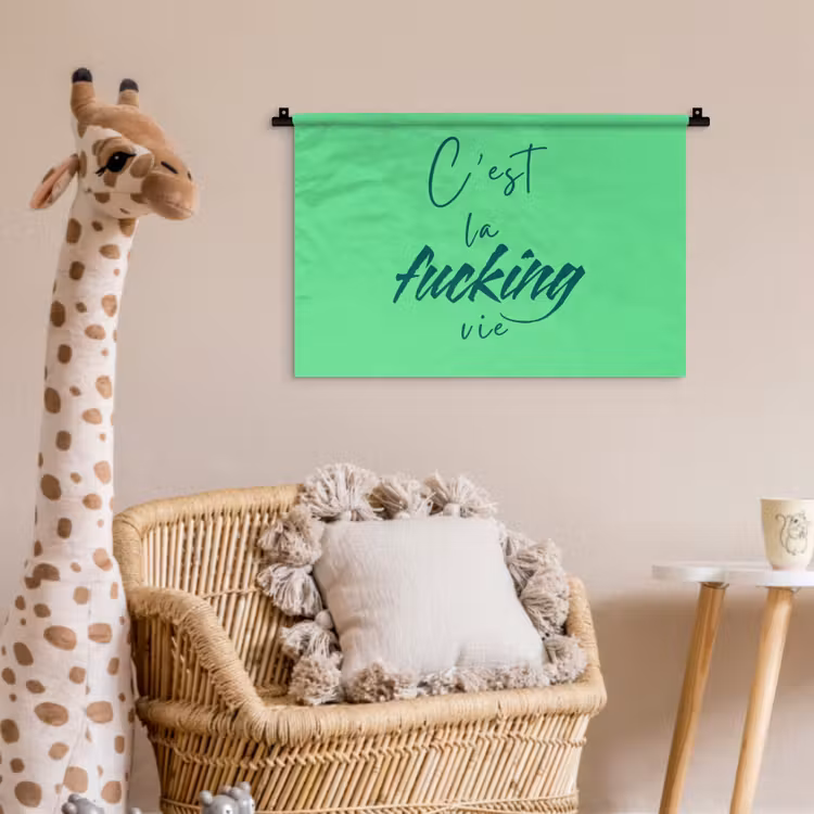 Wandkleed - C'est La Fucking Vie Lichtgroen — 5