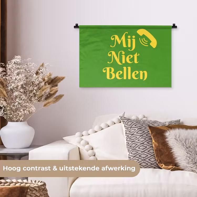 Wandkleed - Mij Niet Bellen Groen — 4