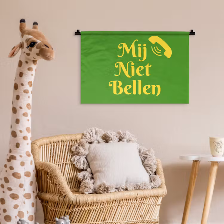 Wandkleed - Mij Niet Bellen Groen — 5