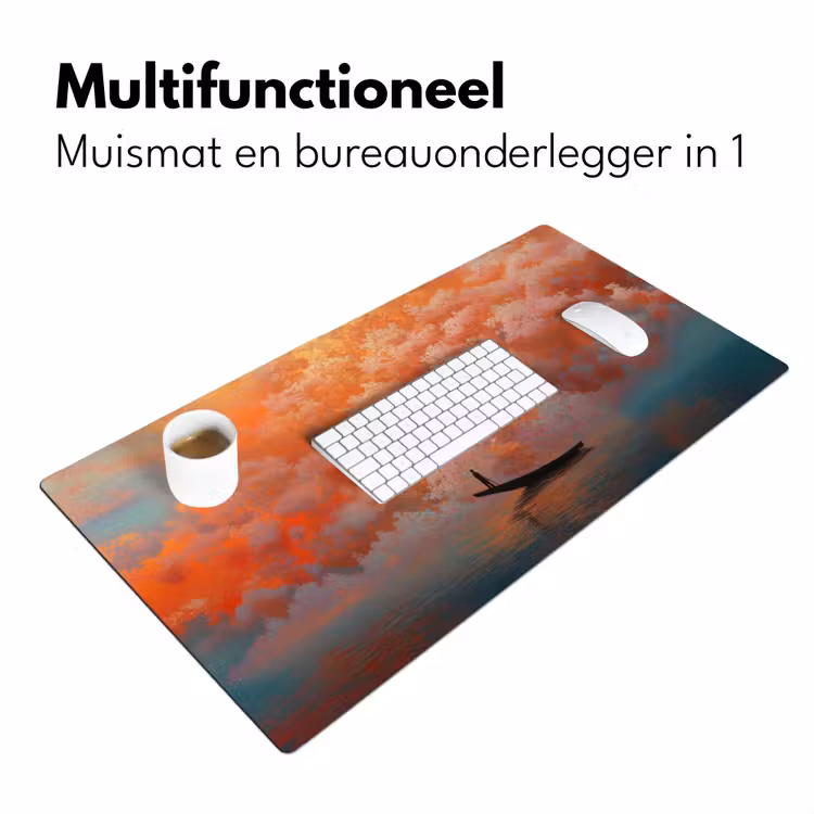 Bureau onderlegger - Zee - Boot - Wolken - Oranje — 7