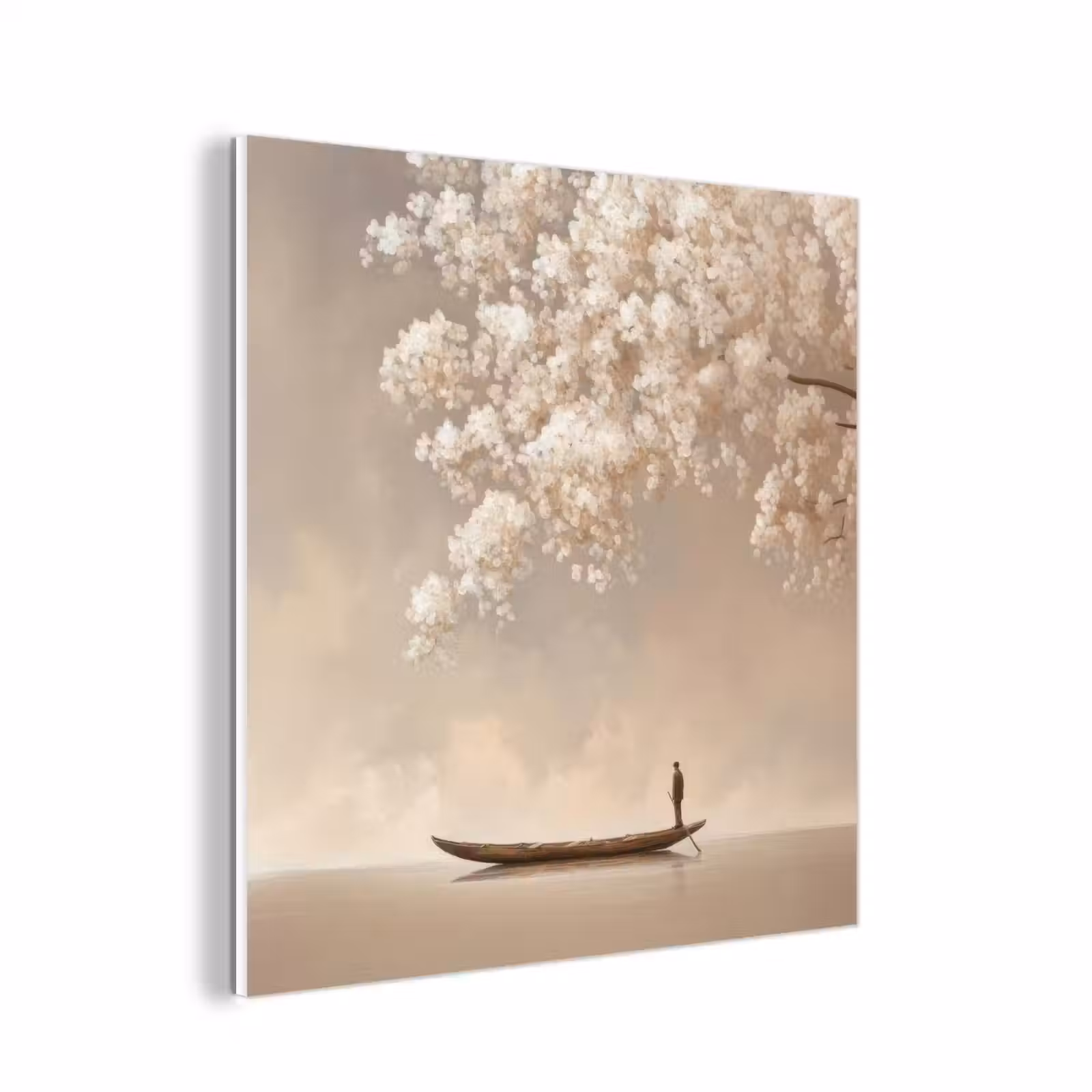 Forex - Bloesems - Wit - Boot - Minimalistisch — 1