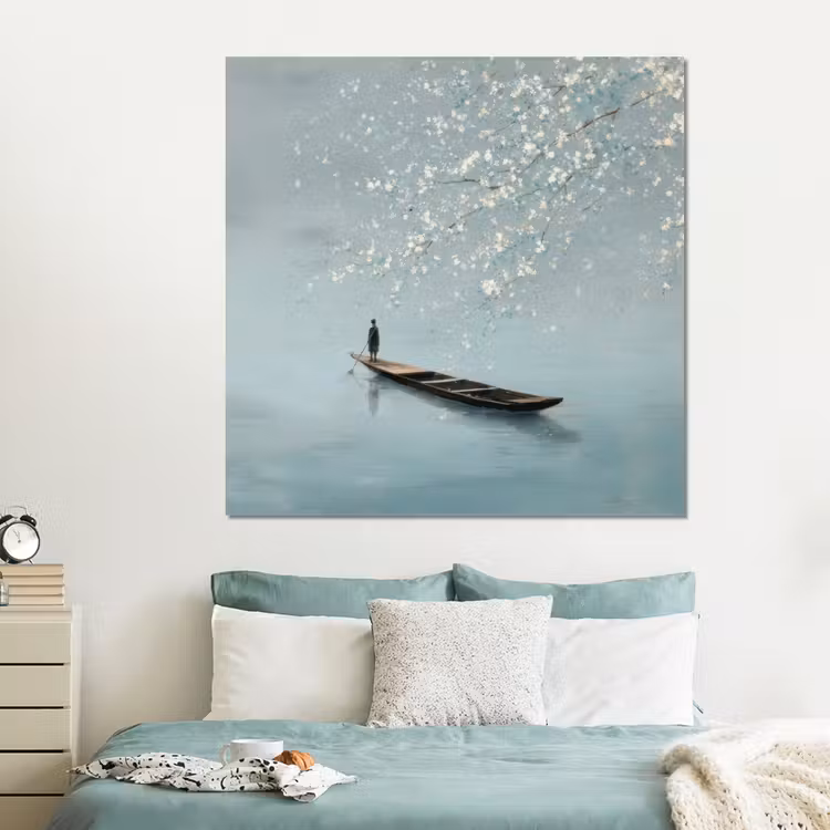 Forex - Bloesems - Minimalistisch - Wateroppervlak - Boot — 2