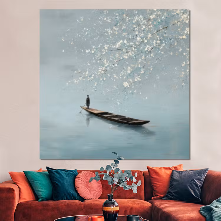 Forex - Bloesems - Minimalistisch - Wateroppervlak - Boot — 3