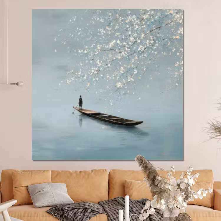 Forex - Bloesems - Minimalistisch - Wateroppervlak - Boot — 4