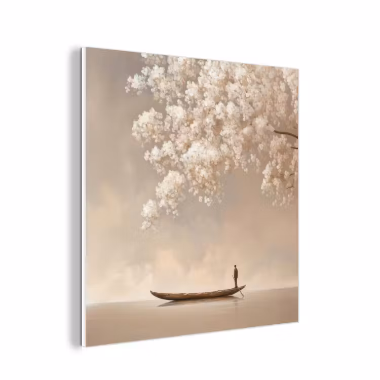 Forex - Bloesems - Wit - Boot - Minimalistisch — 1
