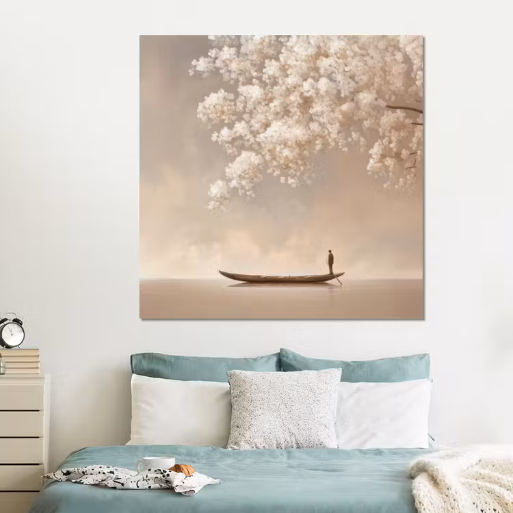 Forex - Bloesems - Wit - Boot - Minimalistisch — 2