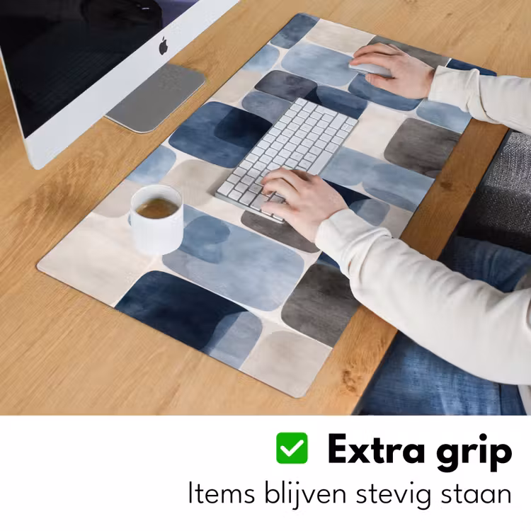 Bureau onderlegger - Patroon - Blauw - Vierkanten — 6