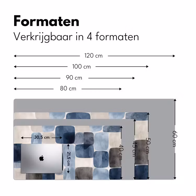 Bureau onderlegger - Patroon - Blauw - Vierkanten — 8