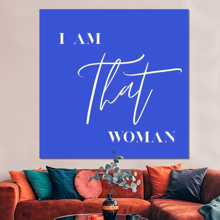Forex - Blauw - I am that woman - Sierlijk - Minimalistisch — 3