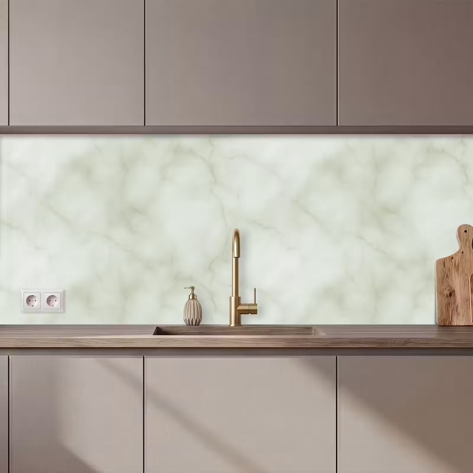 Keuken achterwand - Groen - Marmer - Aders — 1