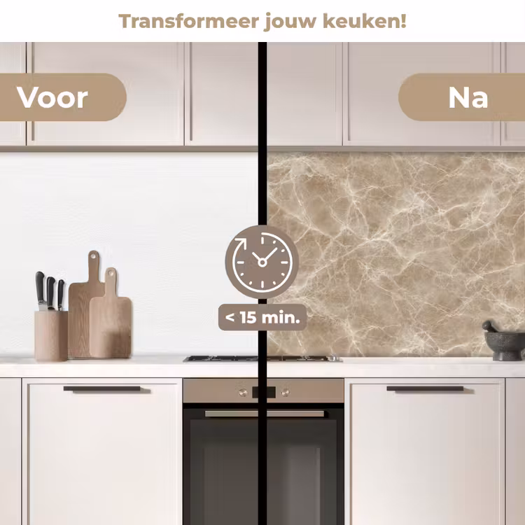 Keuken achterwand - Bruin - Kristaladers - Marmer — 2
