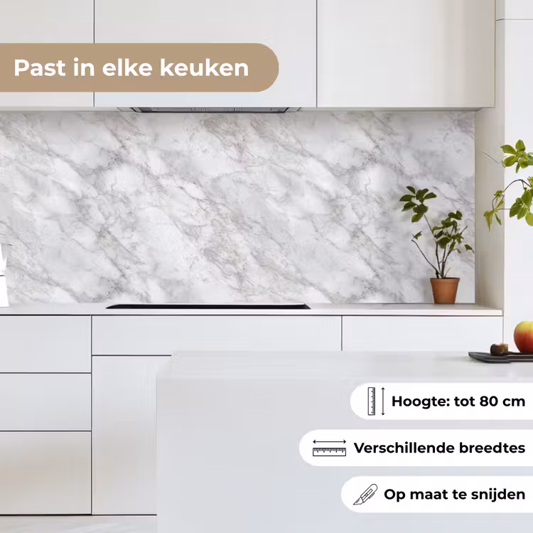 Keuken achterwand - Grijs - Wit - Marmer — 4