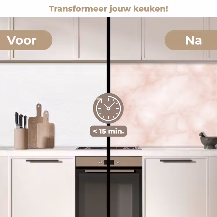 Keuken achterwand - Roze - Marmer - Crème — 2
