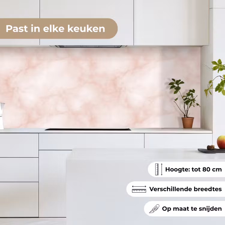 Keuken achterwand - Roze - Marmer - Crème — 4