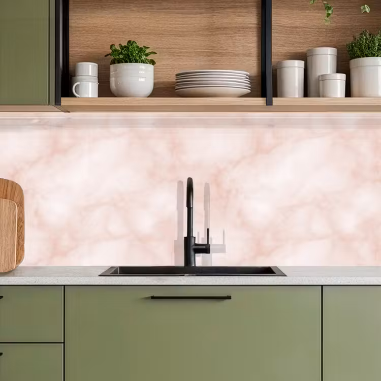 Keuken achterwand - Roze - Marmer - Crème — 5