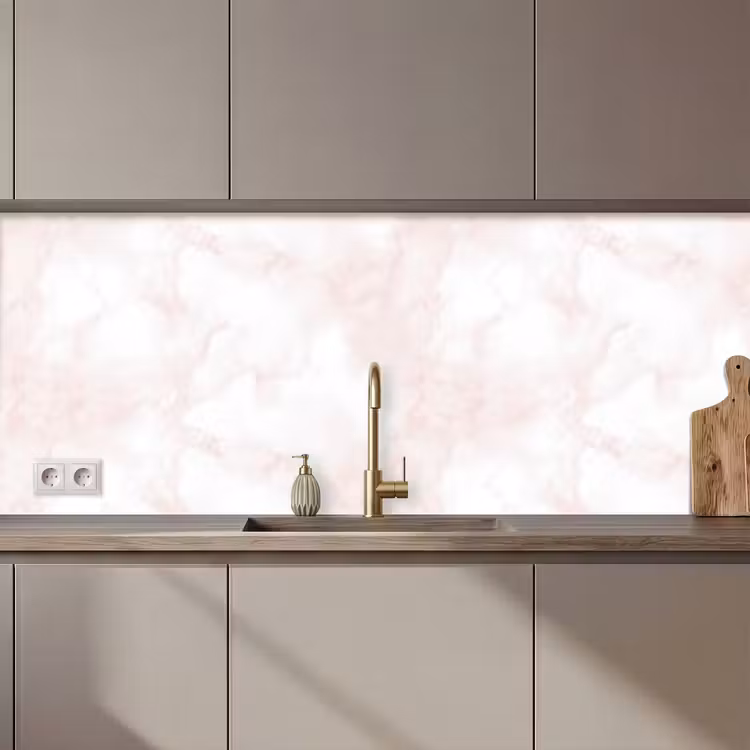 Keuken achterwand - Wolkenstructuur - Roze - Marmer