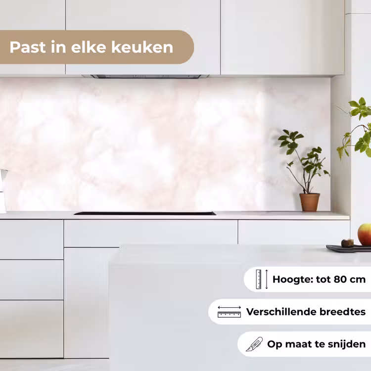 Keuken achterwand - Wolkenstructuur - Roze - Marmer — 4