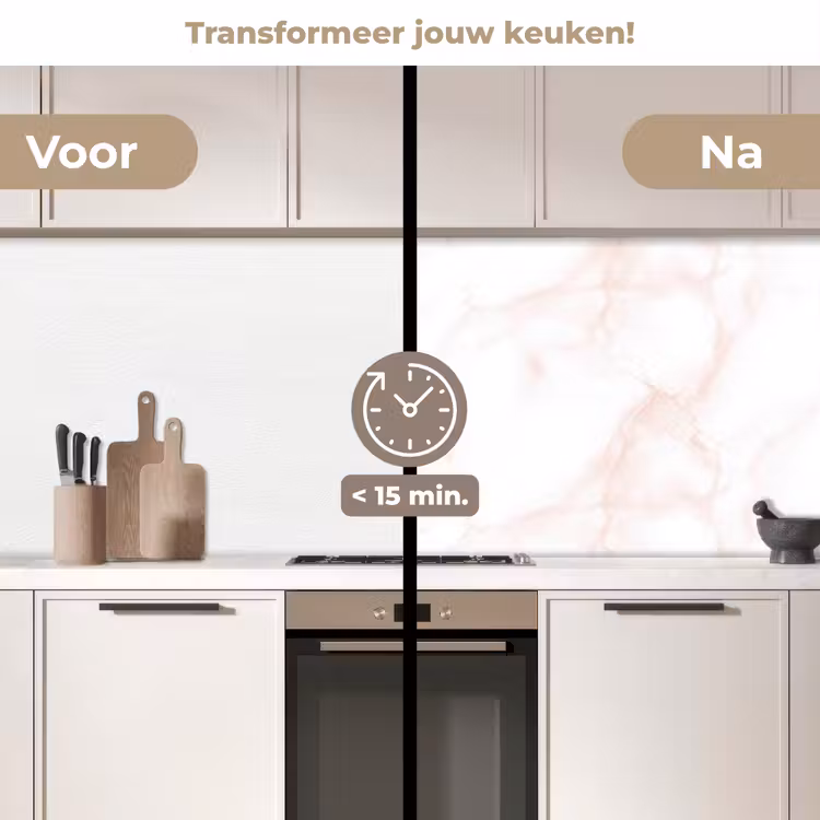 Keuken achterwand - Zalmroze - Marmer - Aders — 2