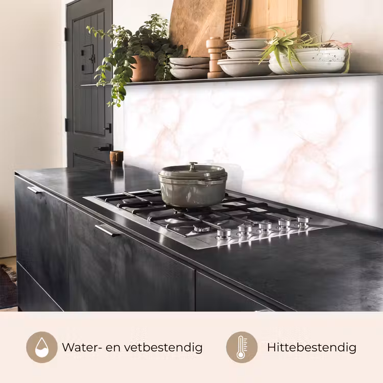 Keuken achterwand - Zalmroze - Marmer - Aders — 3