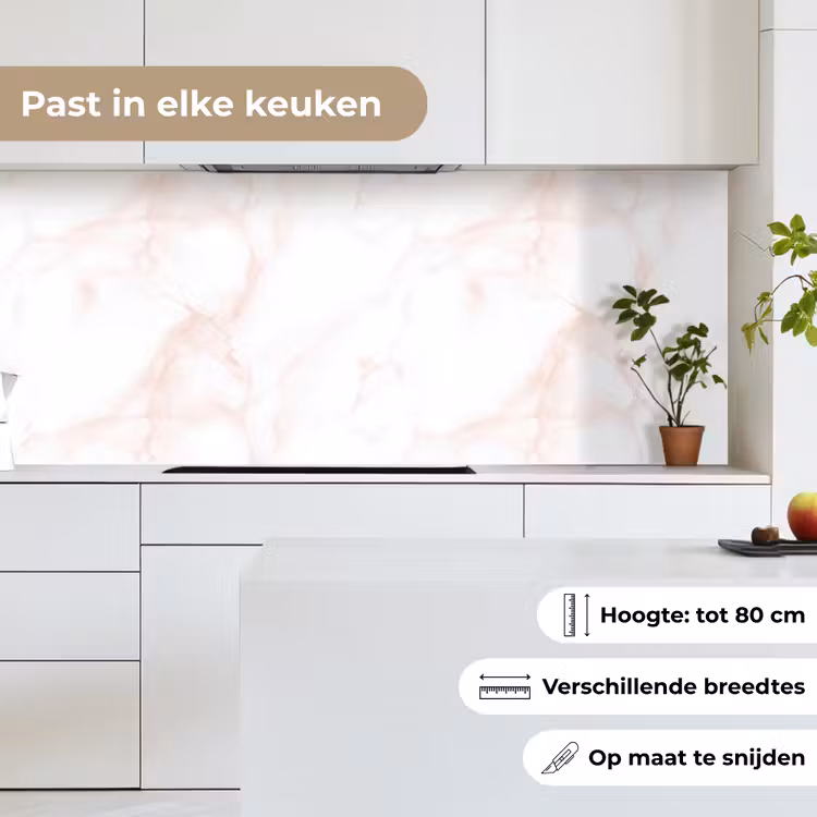 Keuken achterwand - Zalmroze - Marmer - Aders — 4