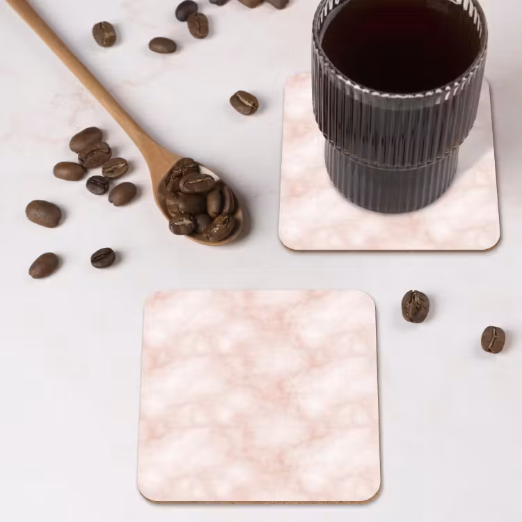 Onderzetter - Roze - Marmer - Crème — 4