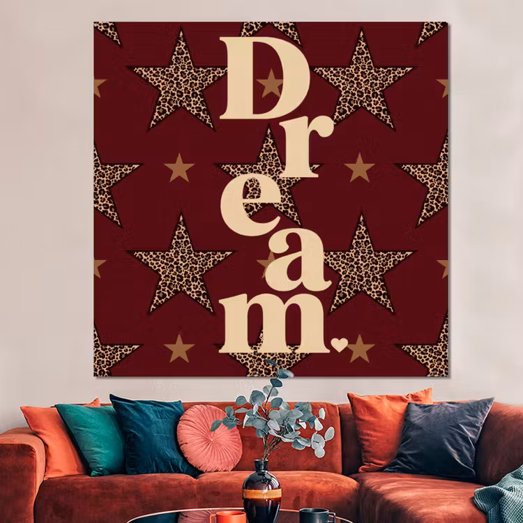 Forex - Sterren - Luipaardprint - Dream - Bordeaux — 3