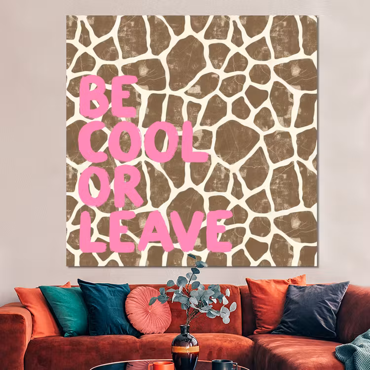 Forex - Tekst - Be cool or leave - Roze - Giraffenprint — 3
