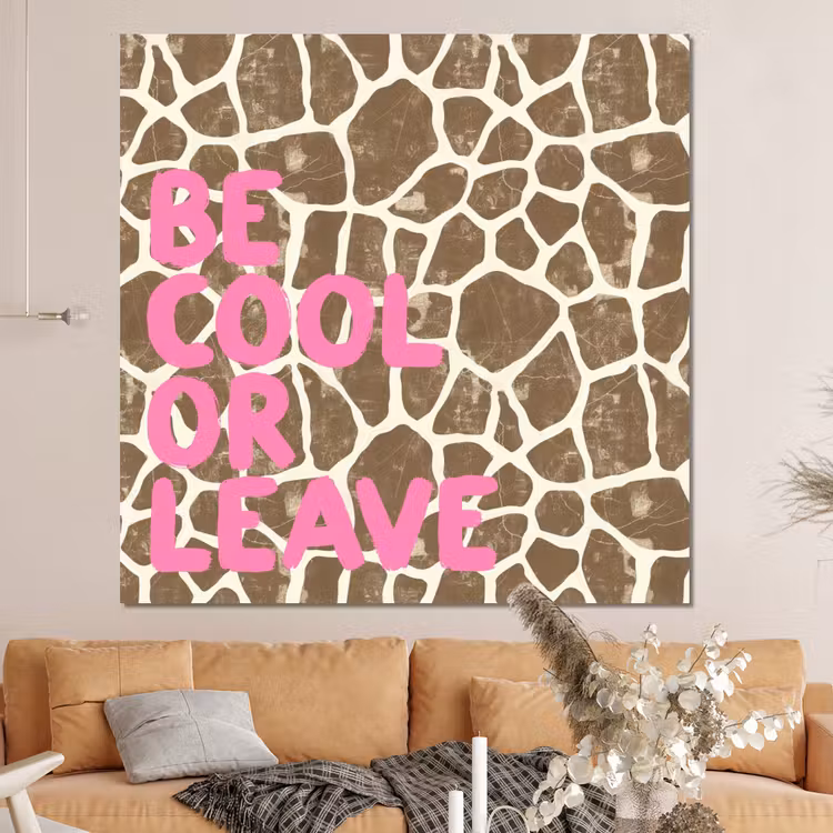 Forex - Tekst - Be cool or leave - Roze - Giraffenprint — 4