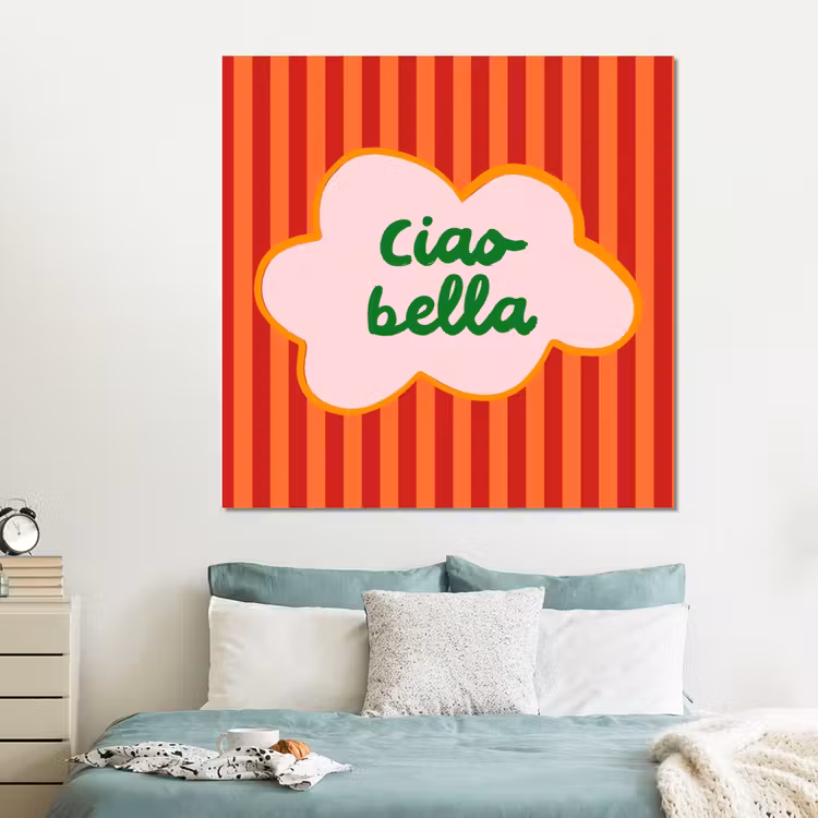 Forex - Ciao bella - Tekstwolk - Strepen - Oranje — 2