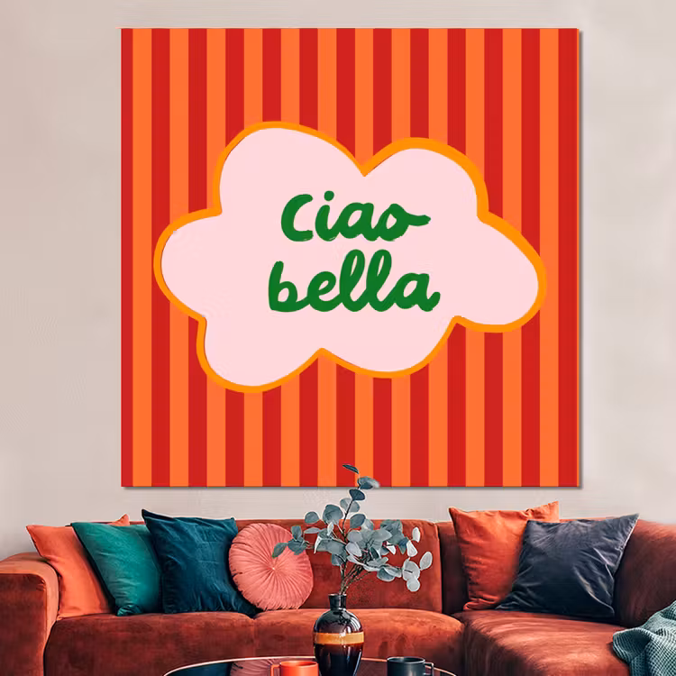 Forex - Ciao bella - Tekstwolk - Strepen - Oranje — 3
