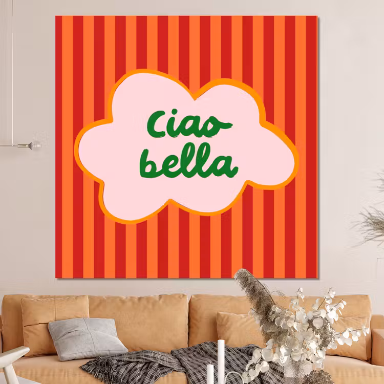 Forex - Ciao bella - Tekstwolk - Strepen - Oranje — 4