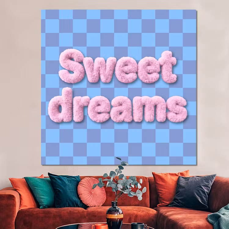 Forex - Sweet dreams - Vierkanten - Roze - Blauw — 3