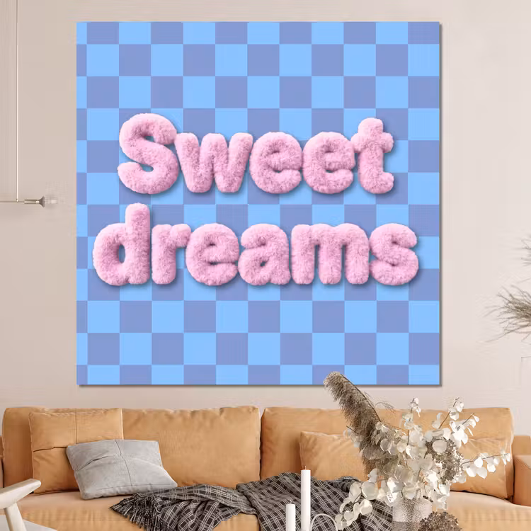 Forex - Sweet dreams - Vierkanten - Roze - Blauw — 4