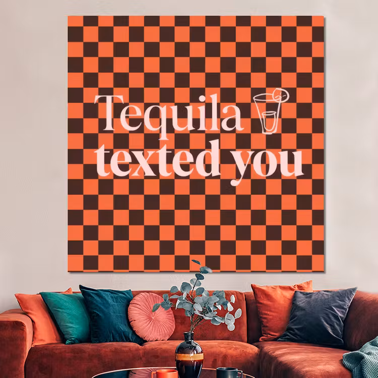Forex - Tequila texted you - Glas - Vierkanten - Oranje — 3