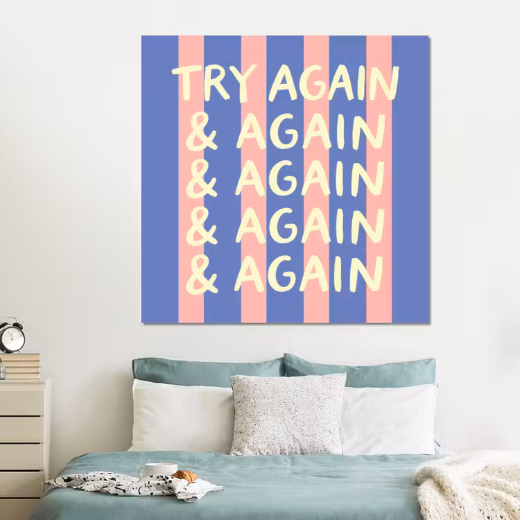 Forex - Try again - Strepen - Roze - Verticaal - Blauw — 2