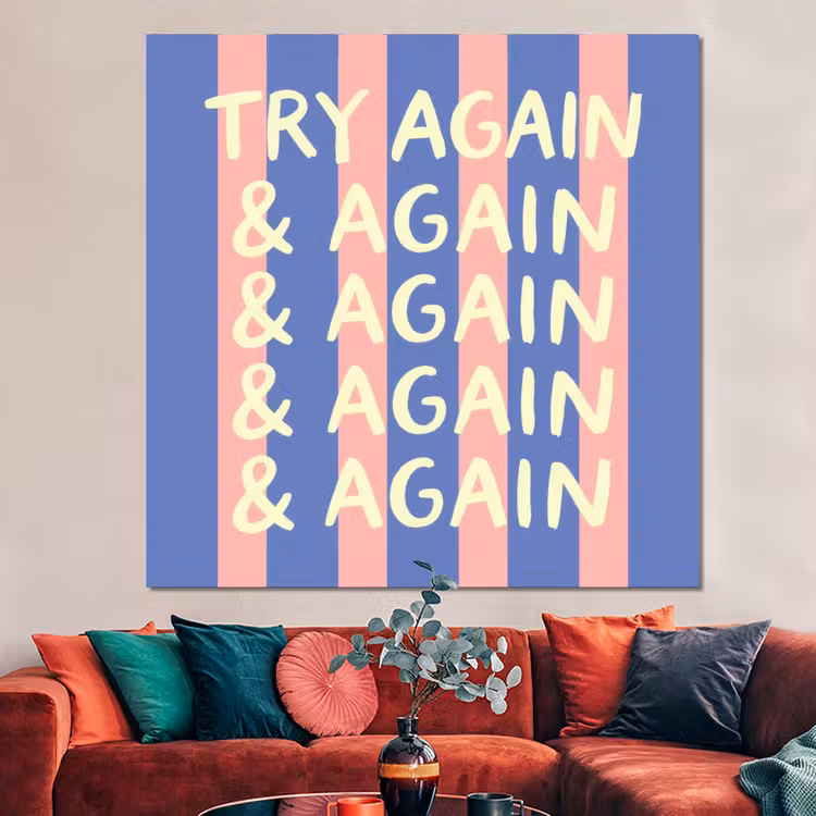 Forex - Try again - Strepen - Roze - Verticaal - Blauw — 3
