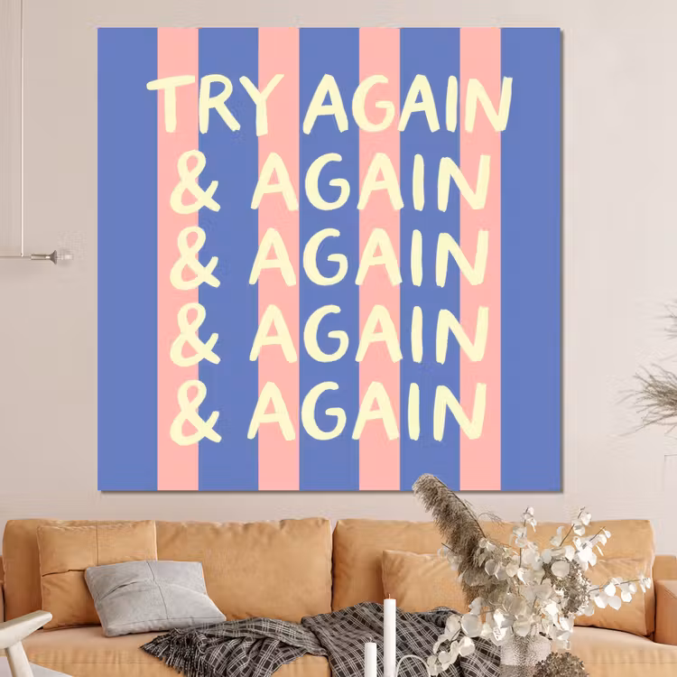 Forex - Try again - Strepen - Roze - Verticaal - Blauw — 4