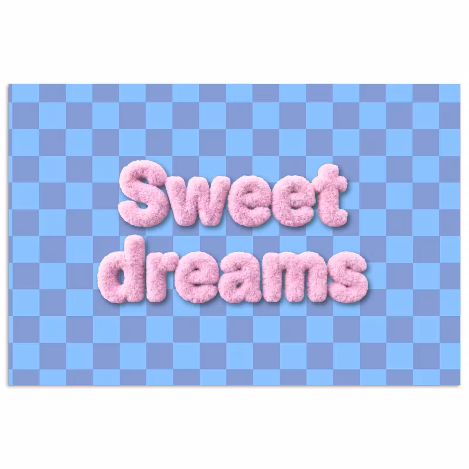 Poster - Sweet dreams - Vierkanten - Roze - Blauw — 1