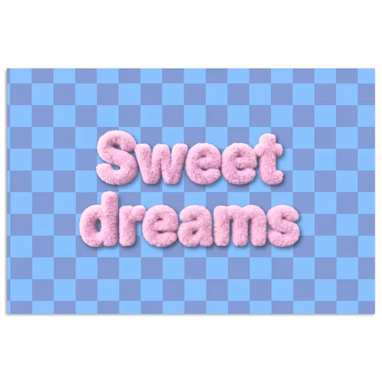Poster - Sweet dreams - Vierkanten - Roze - Blauw — 1